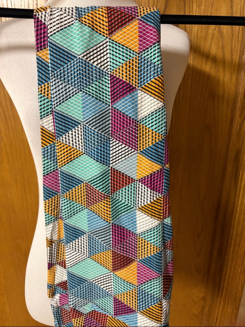 LuLaRoe Geometric Multi-Color Leggings - Teal, Yellow, Pink, Blue